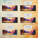 Canyon, mountain painting, pink orange wall art, southwest wall art, above couch art, panoramic art, Joshua tree art, Canvas Print