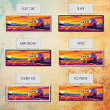 Camper, vintage Christmas, retro art, southwest wall art, extra wide art, gift idea for her, pink orange wall art, Canvas Print