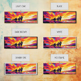 Cowboy Trail, sunset painting, southwest wall art, western decor, gift idea, extra wide art, panoramic painting, canvas print, rustic art