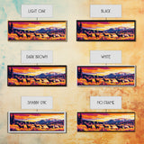 Vibrant Elk Painting, Sunset Mountain Art, Southwest Wall Art, Bold Color Art, Pink Orange Wall Art, Framed Canvas Print, Boho Art