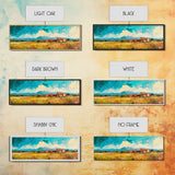 Desert Homestead, western wall art, rustic art, farmhouse painting, southwest landscape painting, extra wide art, framed canvas print