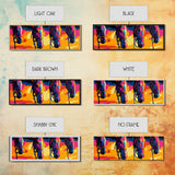 Colorful Horses, horse wall art, pink orange wall art, extra wide art, southwestern art, blotter art, Canvas Print, geometric wall art