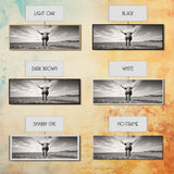 Longhorn, western landscape, bull and bear art, panoramic art, extra wide art, rustic wall art, framed canvas print, farmhouse decor, moody art