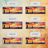 Barbed Wire Fence, southwest wall art, rustic decor, cowboy painting, panoramic art, long narrow wall art, framed canvas print, farmhouse art