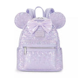 Disney Loungefly Opalescent Lavender Purple Sequin Minnie Mouse Mini Backpack