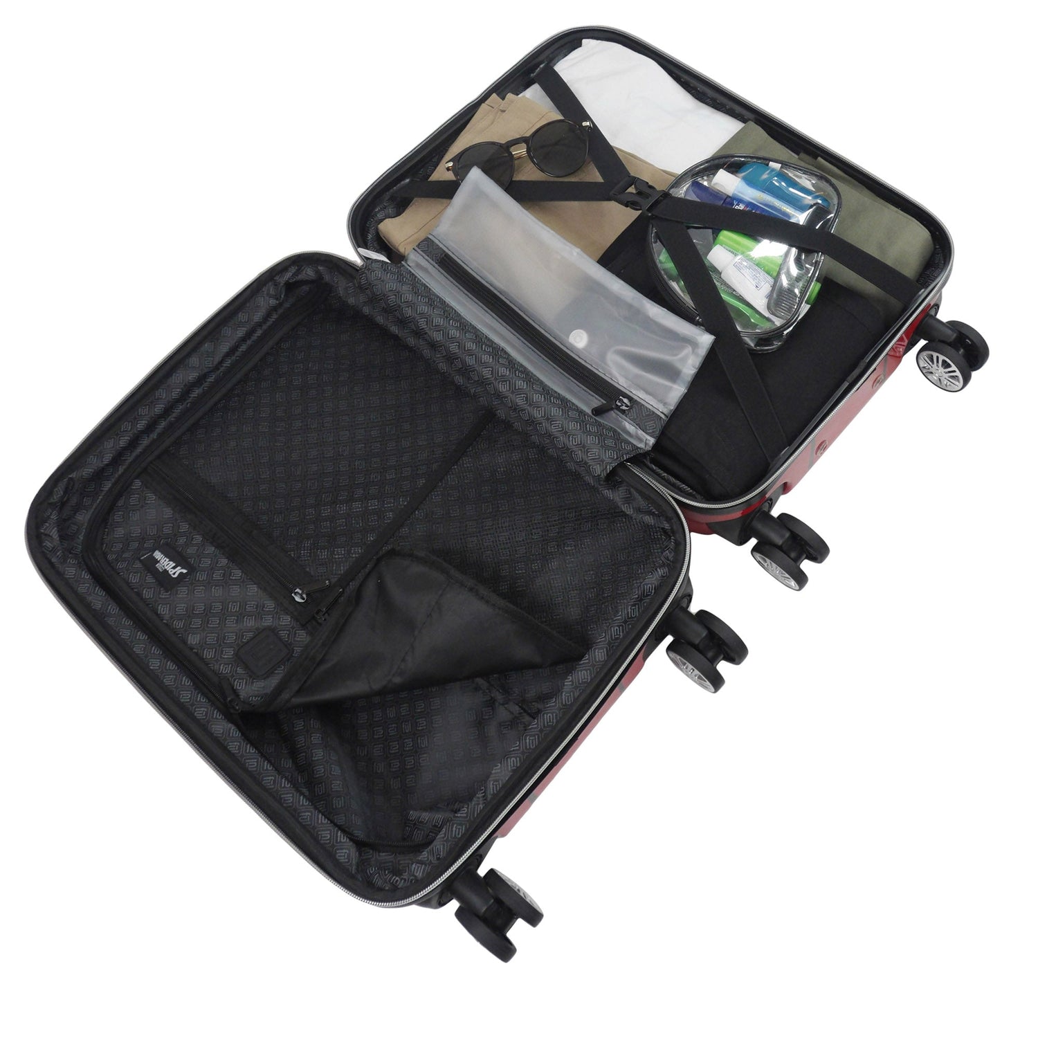 Marvel Spiderman Mask FŪL 21" Hard Rolling Luggage, Red