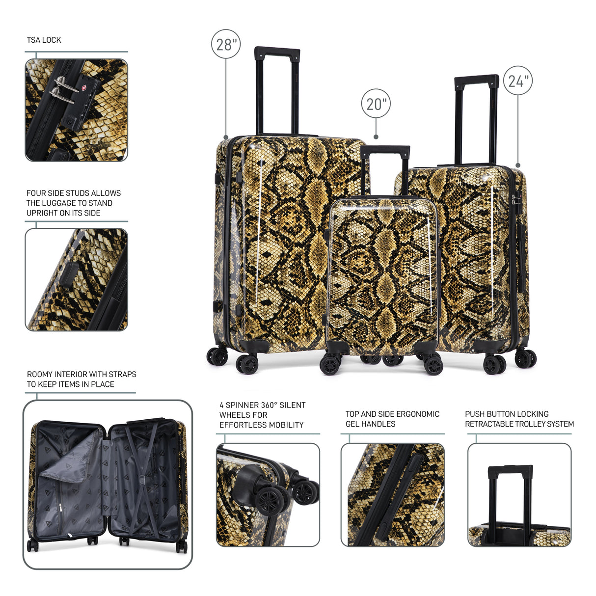 Prints 3 Piece Set 20''/24''/28''