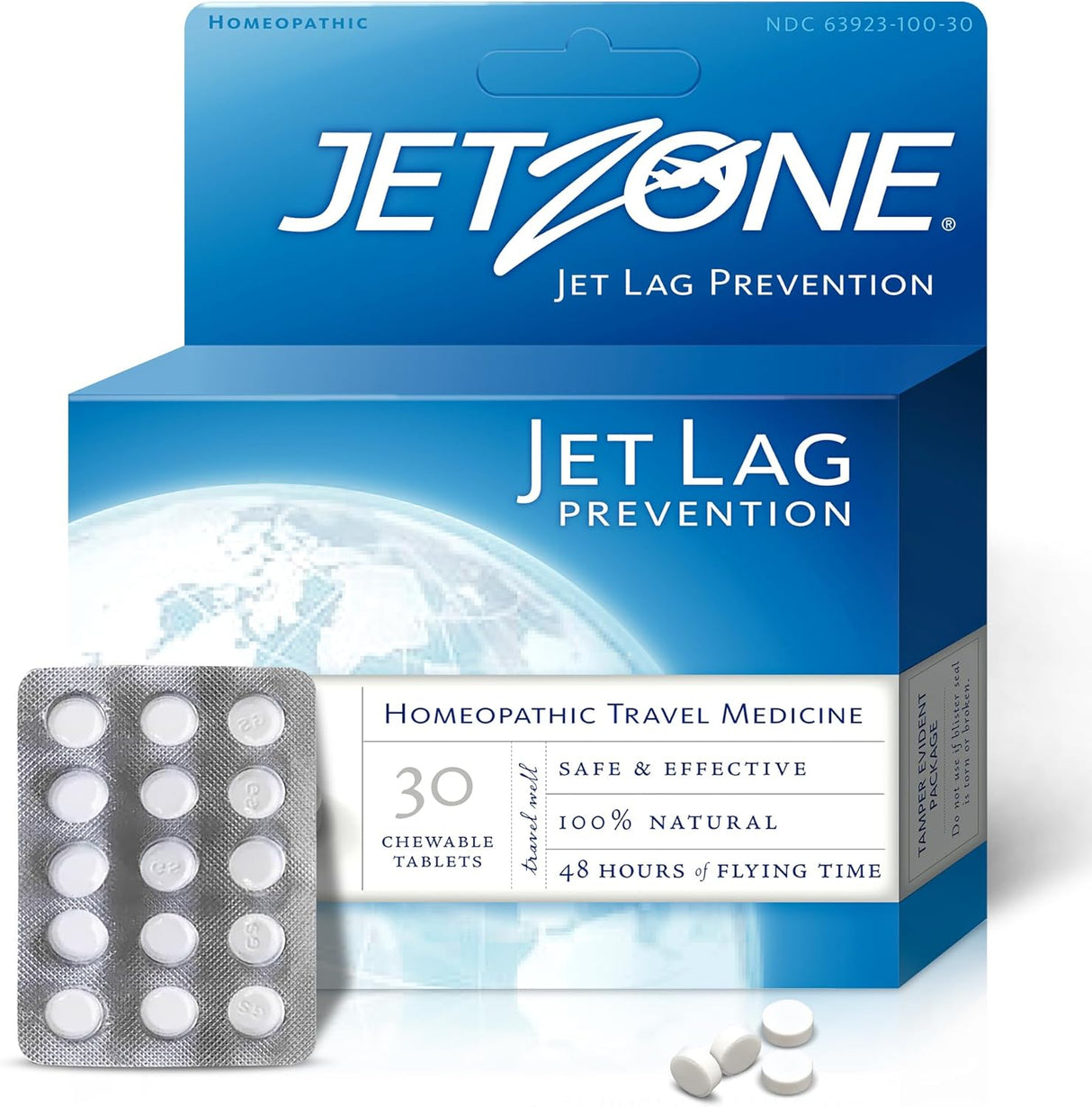 JetZone® Homeopathic Jet Lag Relief Tablets | TSA-Friendly Travel Remedy | Made in USA