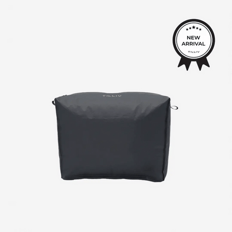 TILLIV Kamper vacuum pack in Graphite Gray, filled and rounded, seen straight on with a New Arrival badge