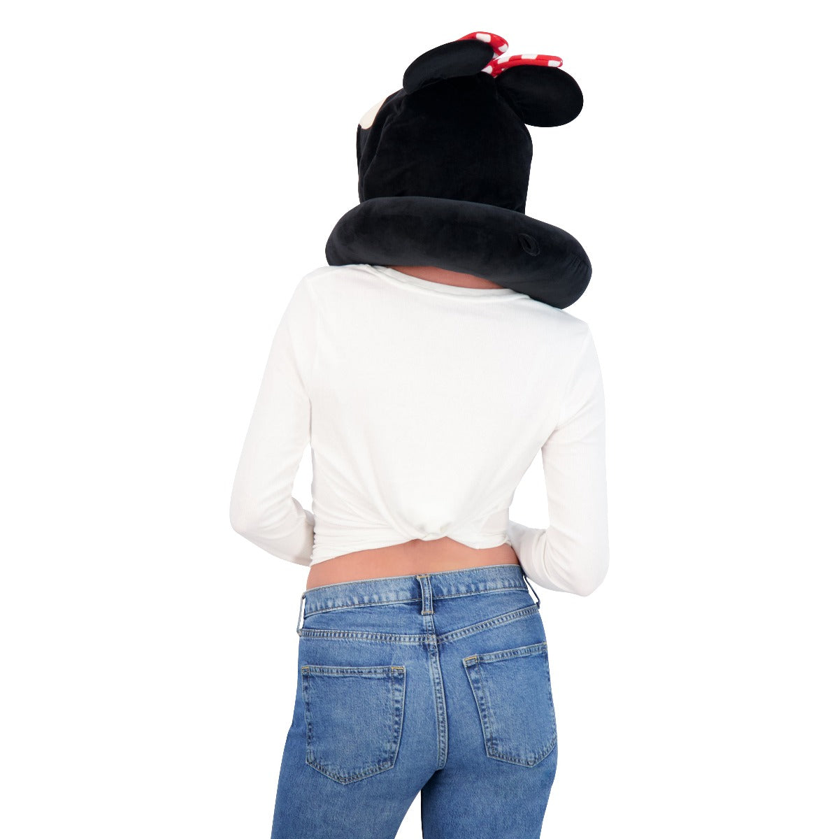 Disney Minnie Mouse - Sudadera con capucha para el cuello, color negro