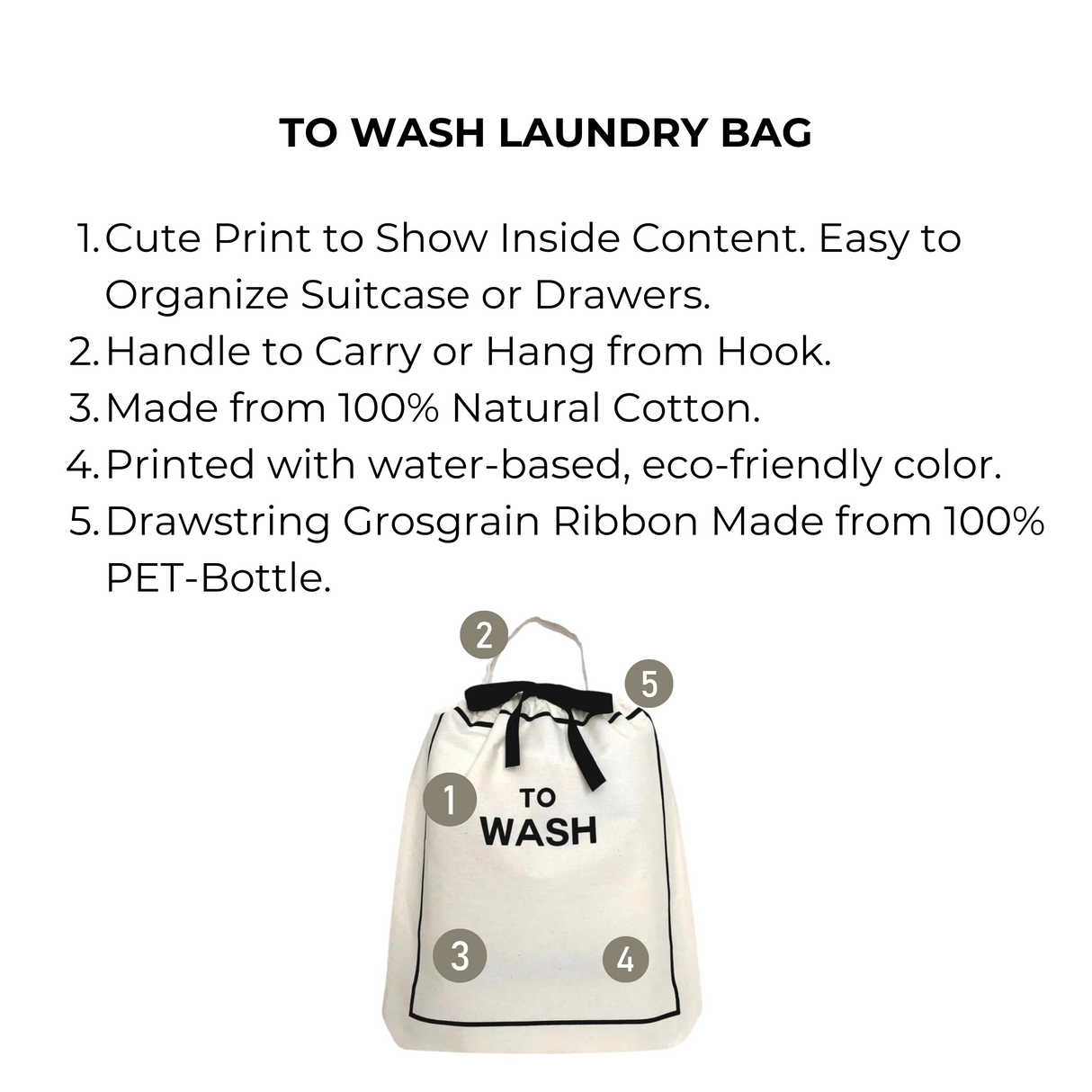 To Wash Laundry Bag – Cream