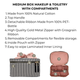 Medium Box Makeup & Toiletry with Insert Organizer – Striped