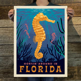 Florida: Seahorse (American Travel) Art Print