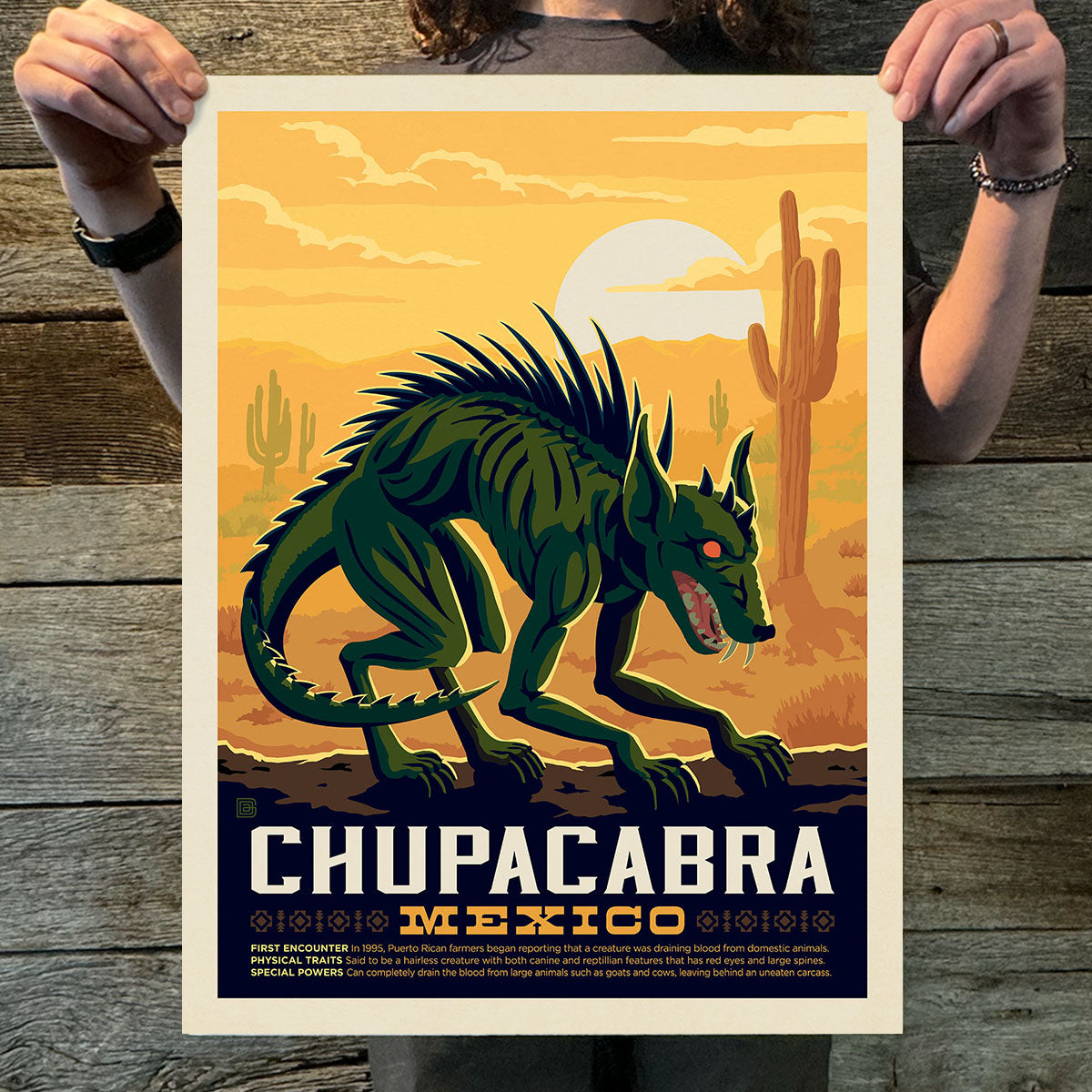 Mexico: Chupacabra (Legends & Monsters) Art Print – Traveling Bags