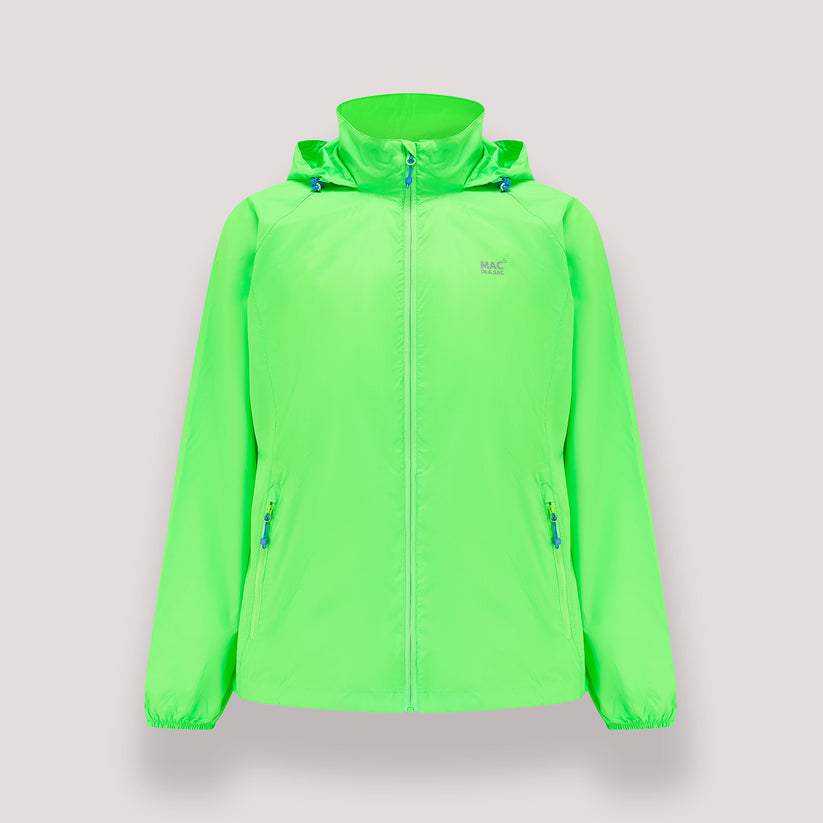 Neon Green Mac-In-A -Sac Origin II Rain Coat