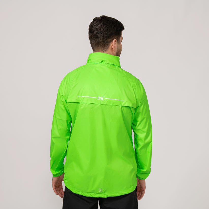 Neon Green Mac-In-A -Sac Origin II Rain Coat