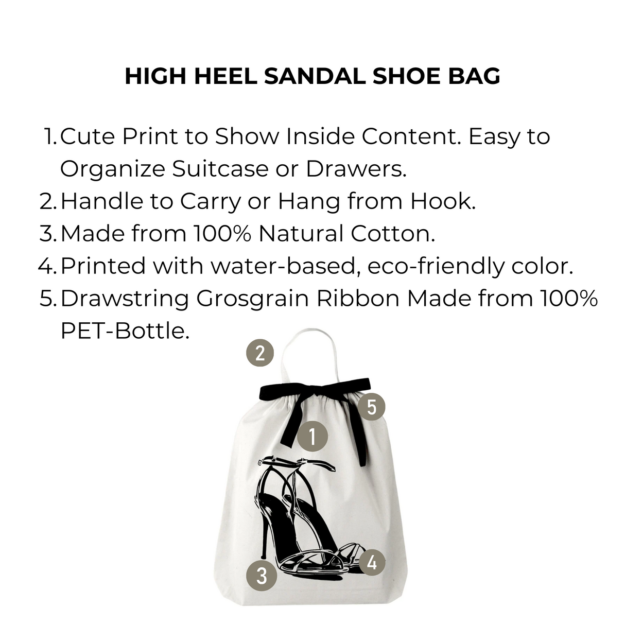 Shoe Bags Set, 3-pack Cream