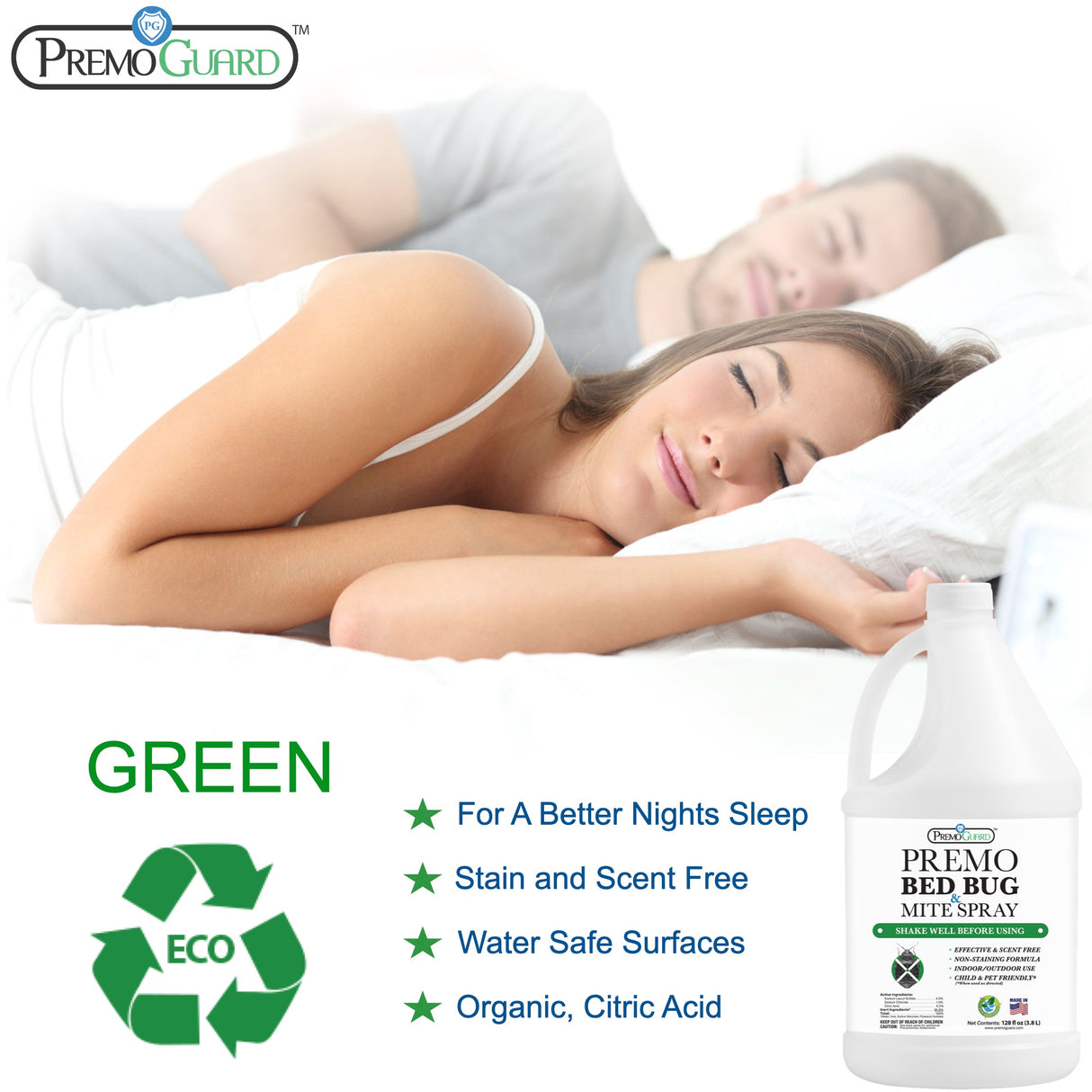 Bed Bug & Mite Killer - All Natural Non-Toxic - By Premo Guard