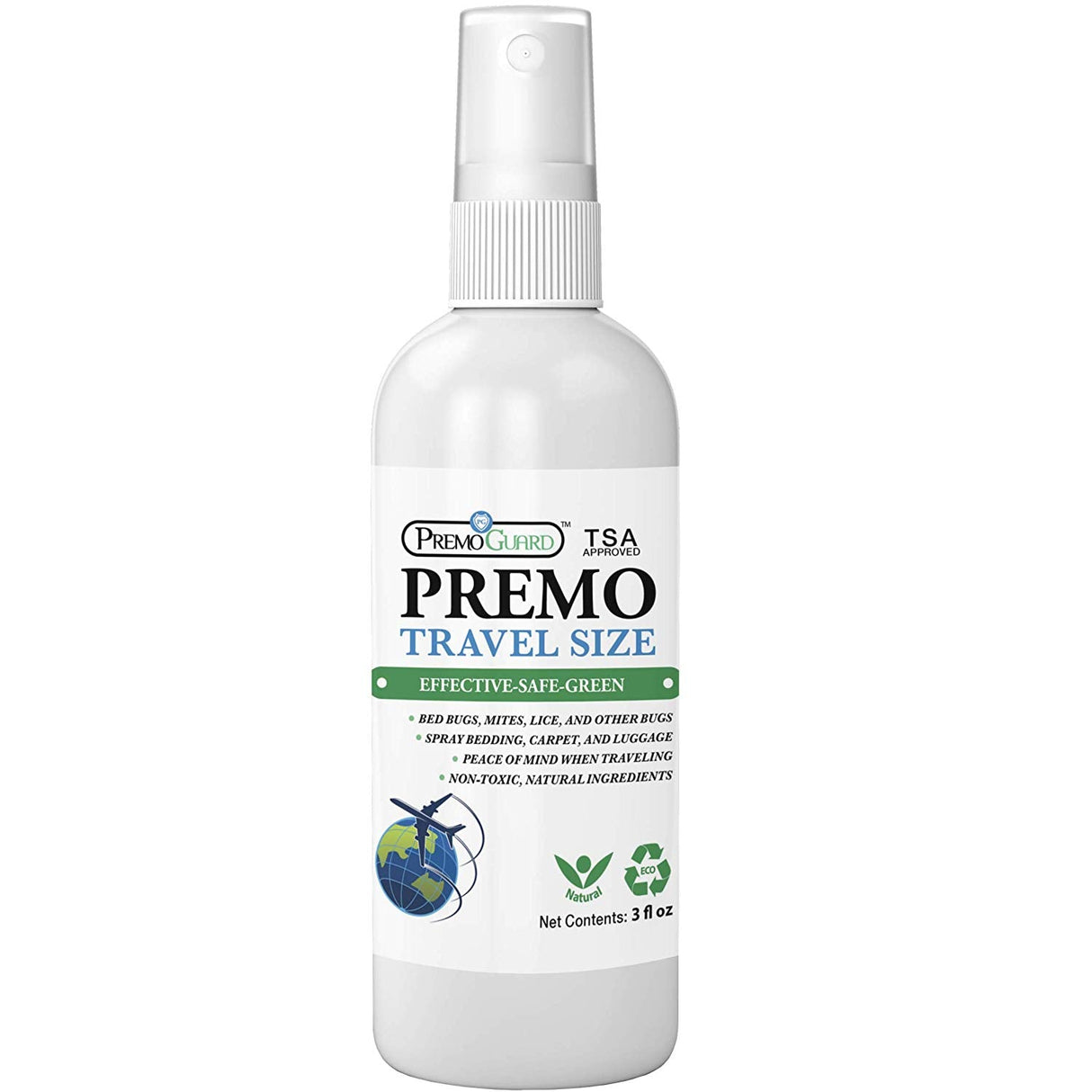 Spray para matar chinches y ácaros – Tamaño de viaje de 3 oz – Natural no tóxico