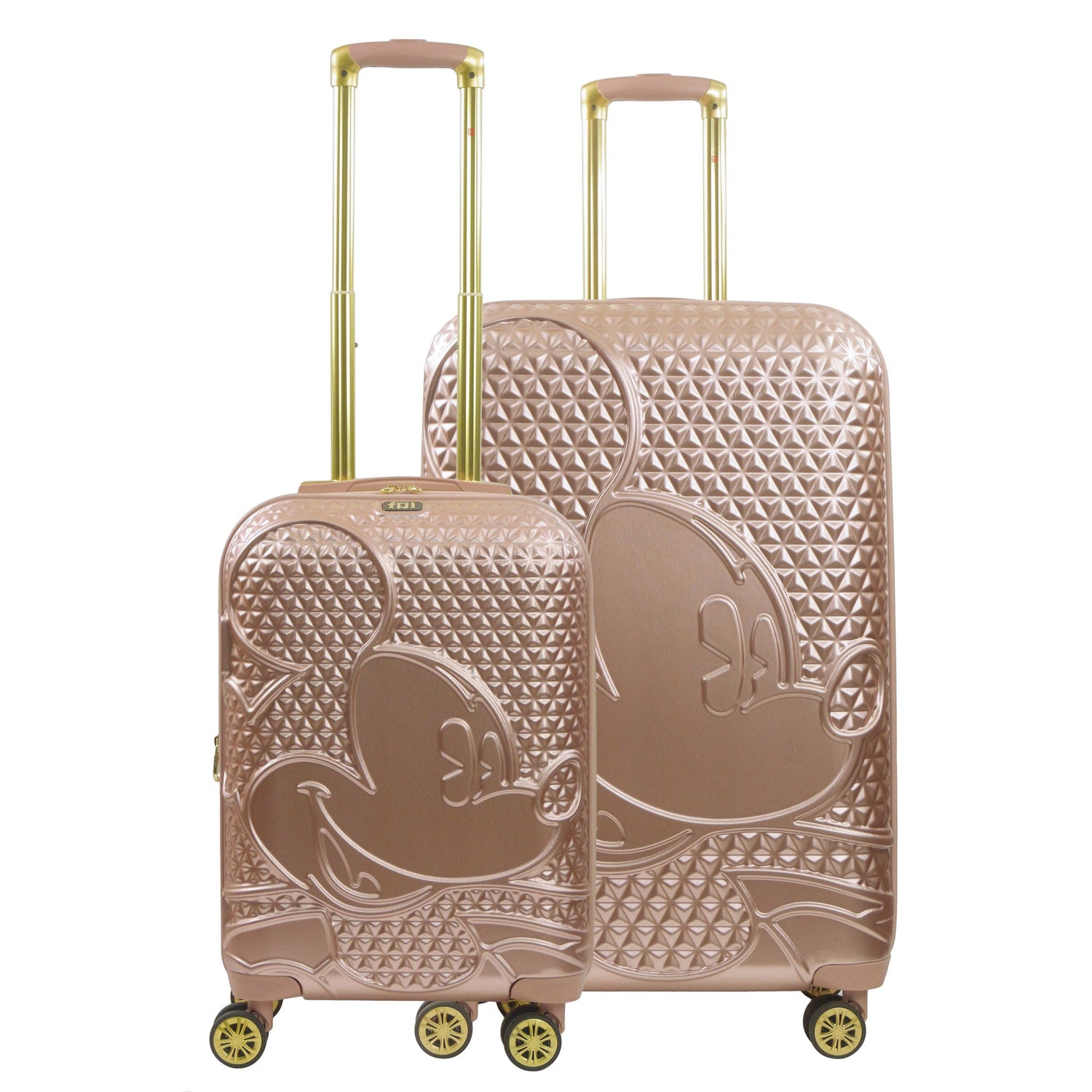 Disney Mickey Mouse Rolling Suitcases 2 Piece Set Rose Gold
