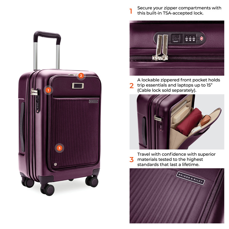 22" Front Pocket Carry-On Hard Side Expandable Spinner -  SU322FCXSP