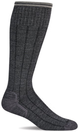 Men's High Rise Rib | Moderate Graduated Compression Socks | Wide Calf Fit by Sockwell
