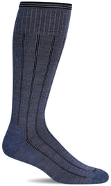 Men's High Rise Rib | Moderate Graduated Compression Socks | Wide Calf Fit by Sockwell