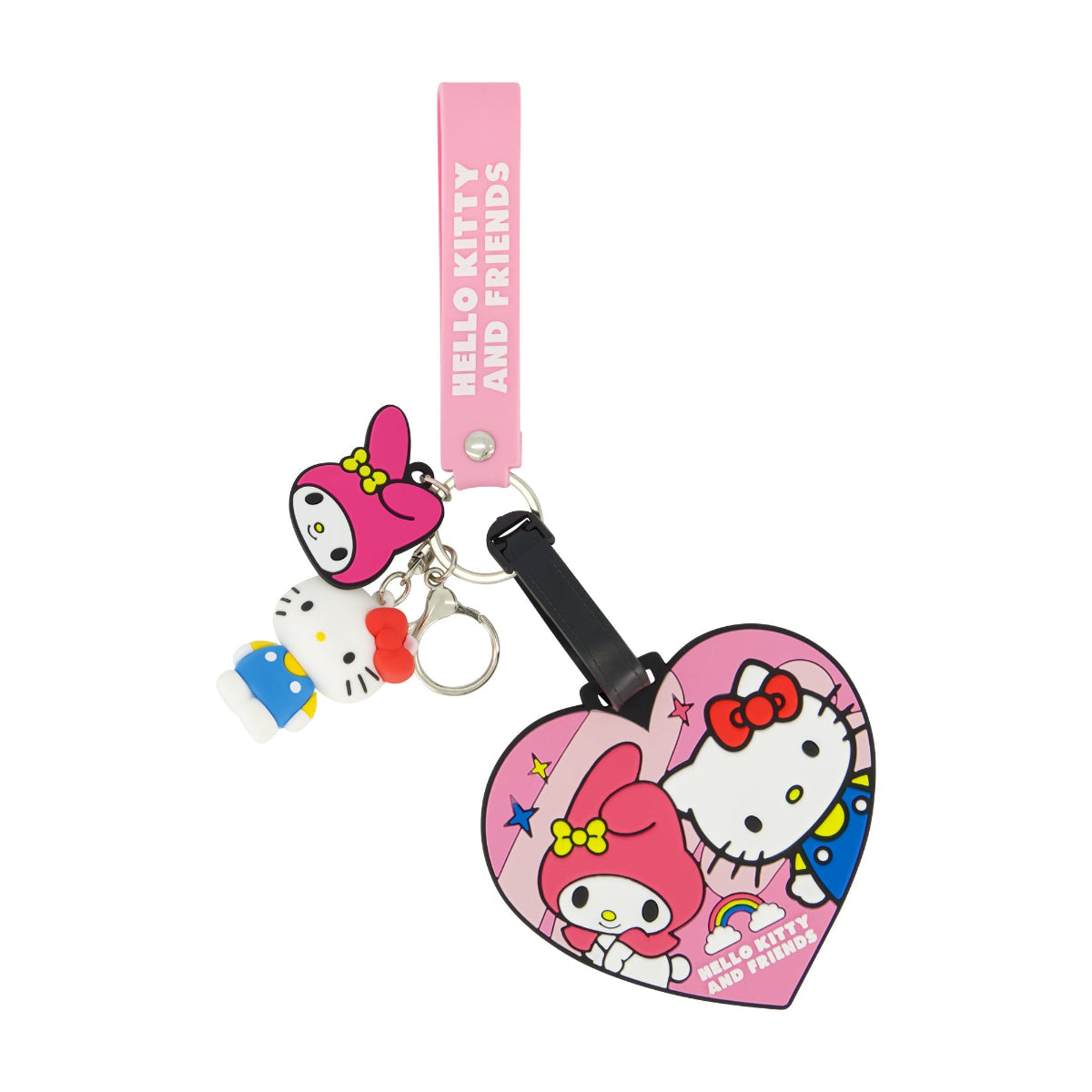 Sanrio Hello Kitty & My Melody Pink Luggage Tag & Lanyard Set