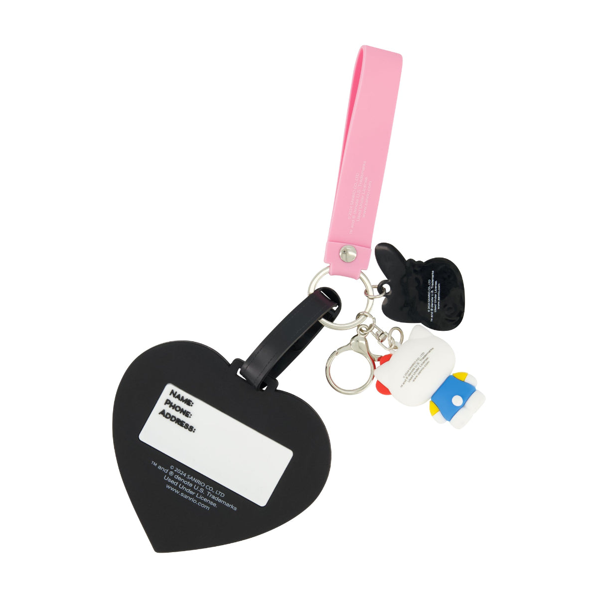 Sanrio Hello Kitty & My Melody Pink Luggage Tag & Lanyard Set