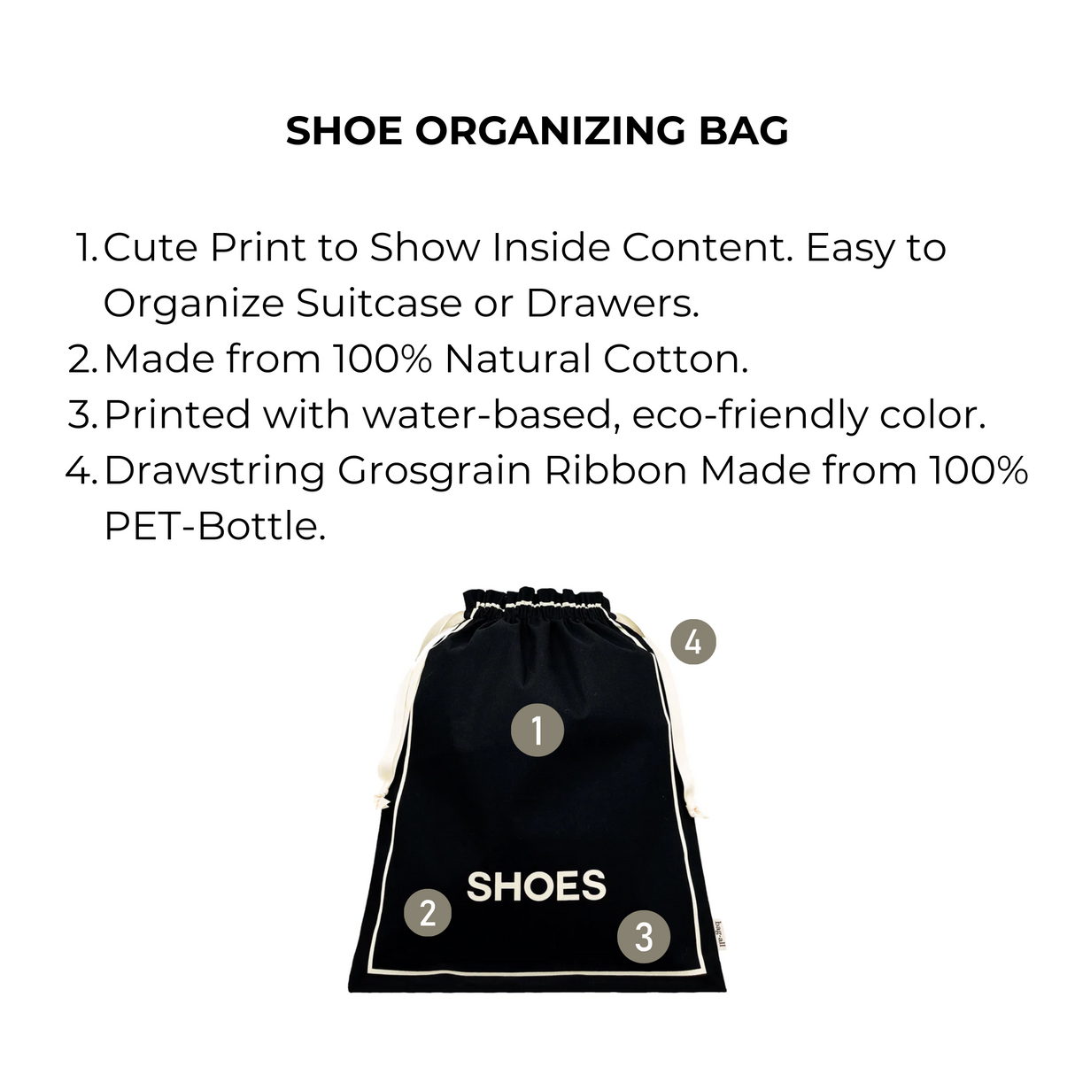 Couture Shoe Travel Bag – Black