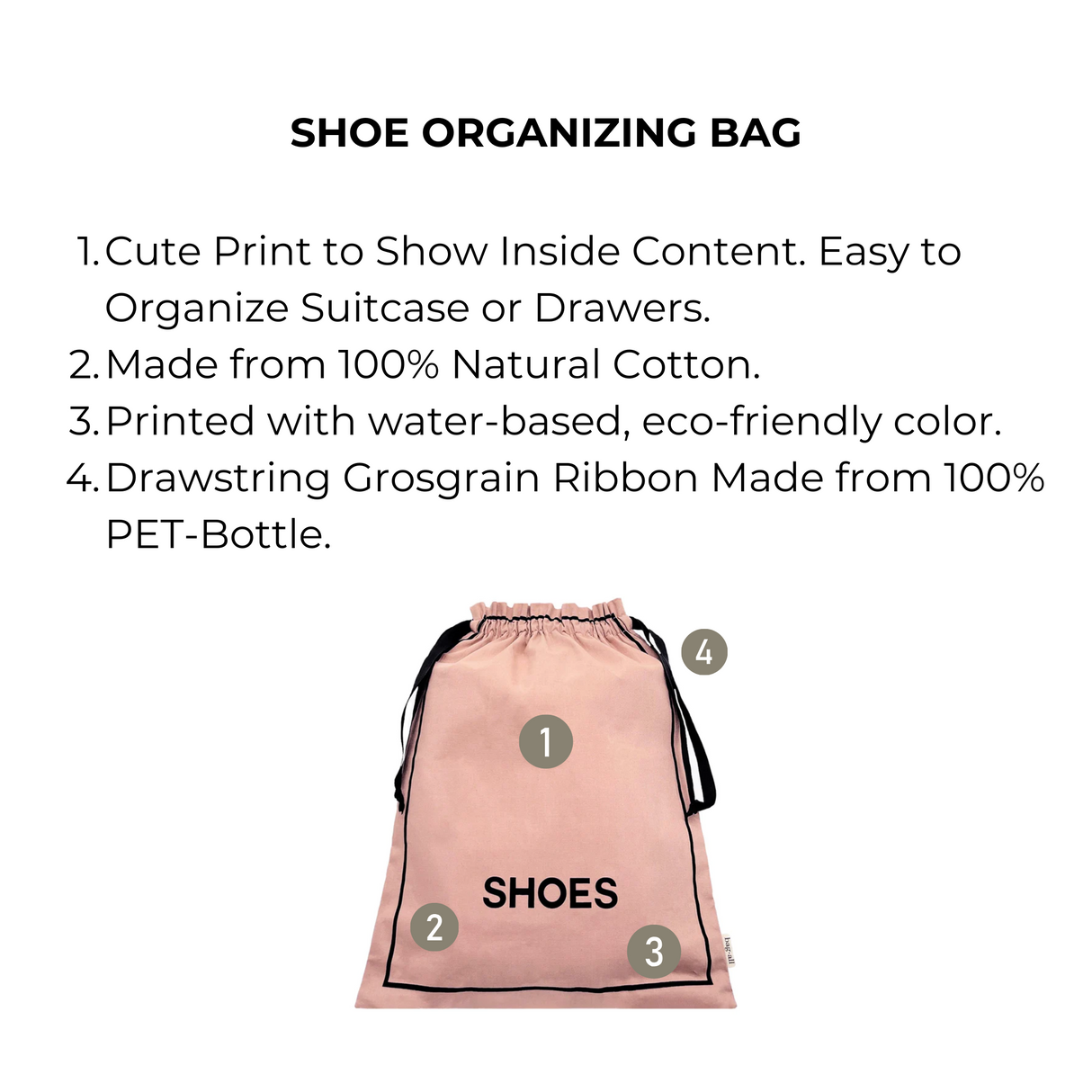 Couture Shoe Travel Bag – Pink/Blush