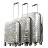 Disney Mickey Mouse Rolling Suitcases 3 Piece Set Silver