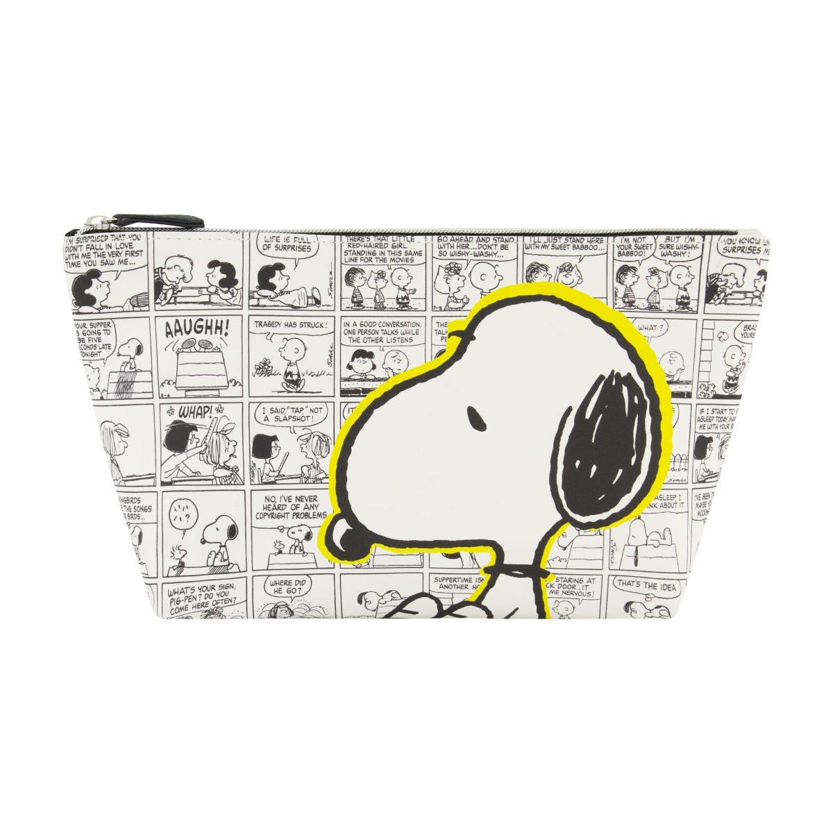 Peanuts Snoopy Comic Strip White Cosmetic Bag