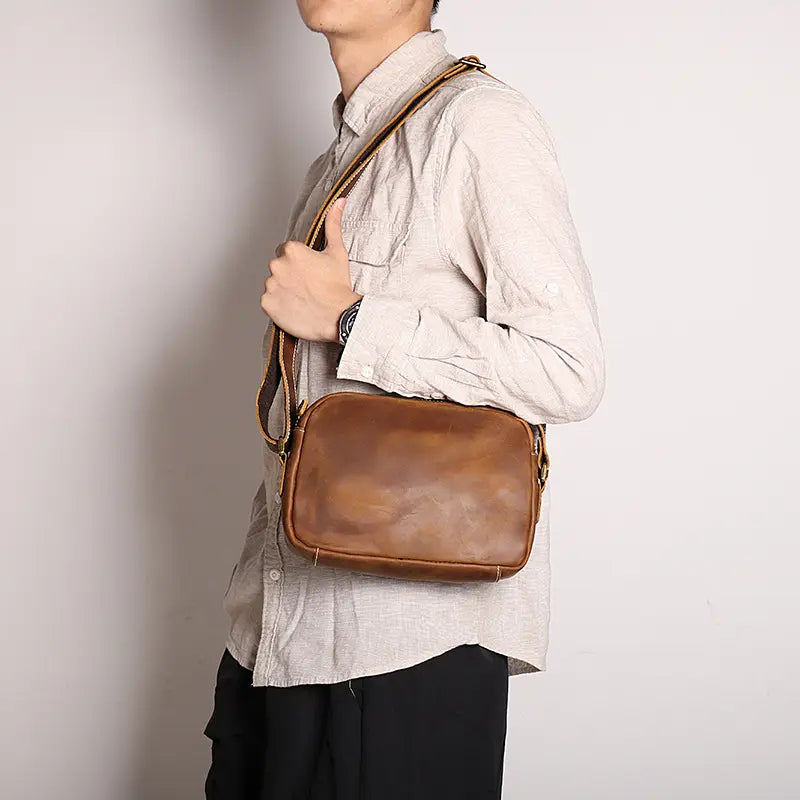 Soren Vintage Leather Crossbody Bag Sling | Versatile and Durable Leather Bag