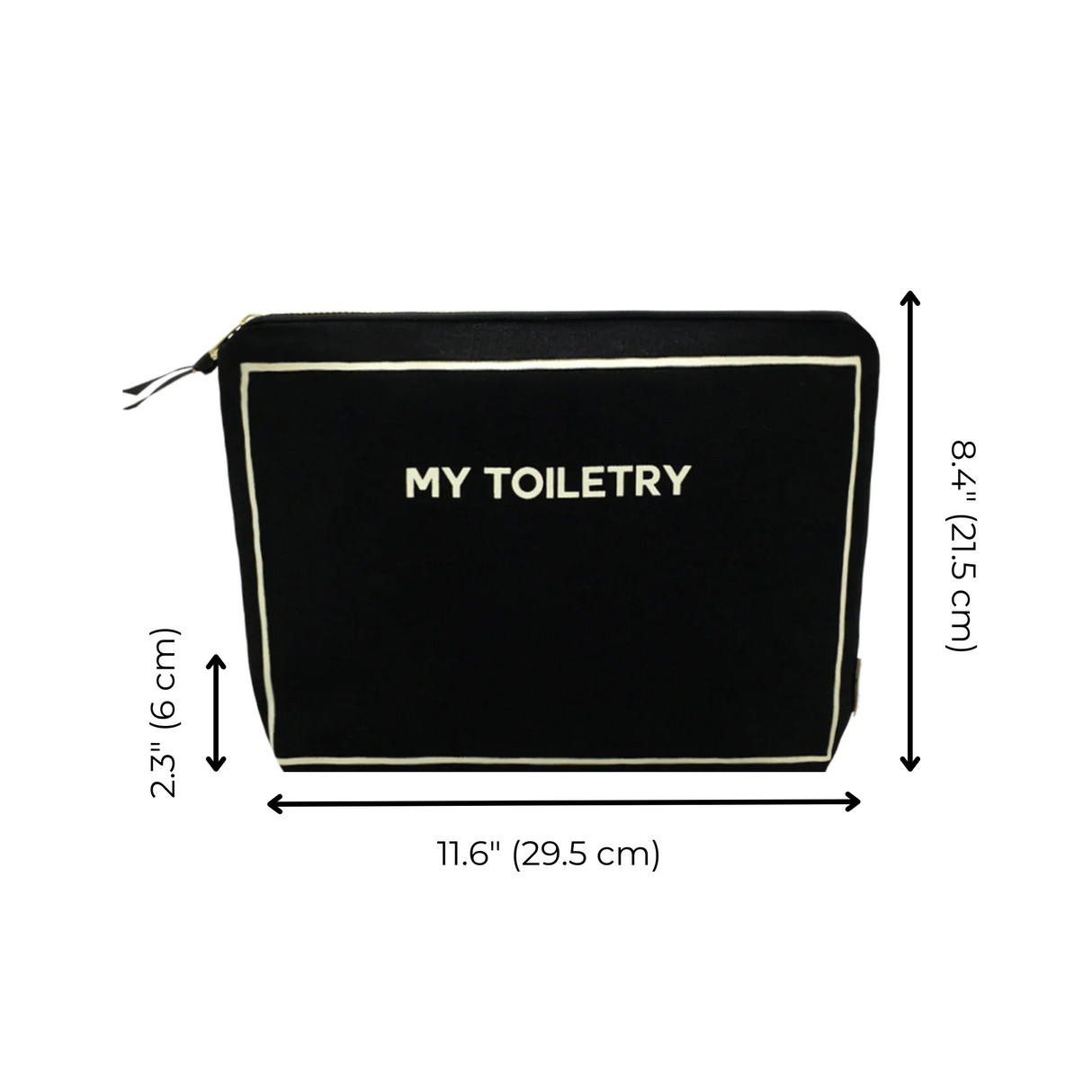Toiletry Pouch with Coated Lining – Black