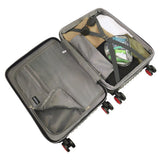 True Religion 22.5" Big Logo Black Hard Sided Checkered Carry-On Luggage
