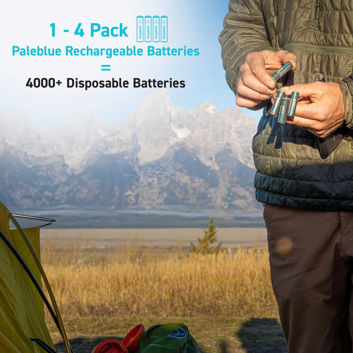 AAA 4-Pack Rechargeable Batteries by Pale Blue