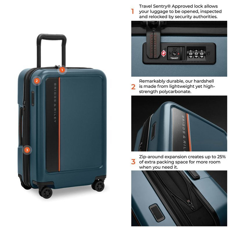 ZDX Domestic Essential 22“ Hardside Carry-On Expandable Spinner, Briggs & Riley