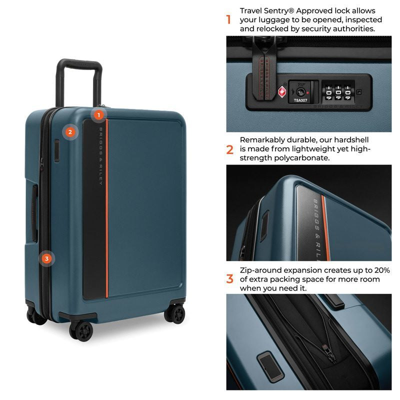 ZDX Medium 27“ Hardside Checked Expandable Spinner, Briggs & Riley
