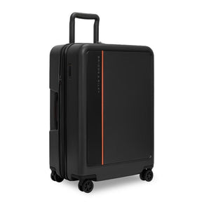 Briggs & Riley ZDX Medium 27-inch hardside checked spinner in Black – 3/4 front view