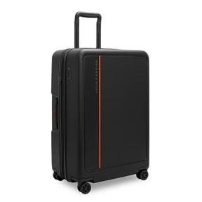 Briggs & Riley ZDX Large 30-inch hardside checked spinner in Black – 3/4 front view
