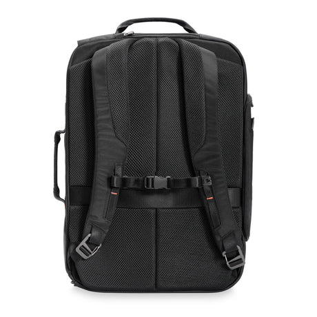 Briggs & Riley ZDX Large Convertible Backpack/Duffle in Black - Back View, Backpack Straps Deployed