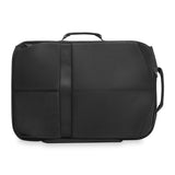 Briggs & Riley ZDX Large Convertible Backpack/Duffle in Black - Back View, Converted to Briefcase/Duffle Mode with Hideaway Straps Stowed