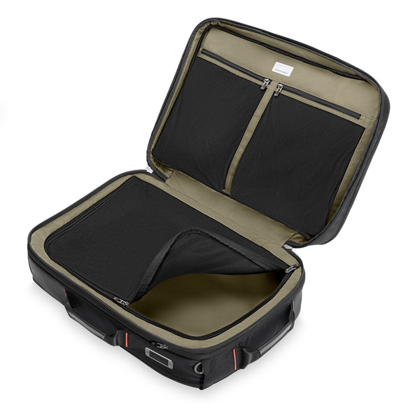 Briggs & Riley ZDX Large Convertible Backpack/Duffle in Black - Interior Details, Clamshell Opening in Briefcase/Duffle Mode