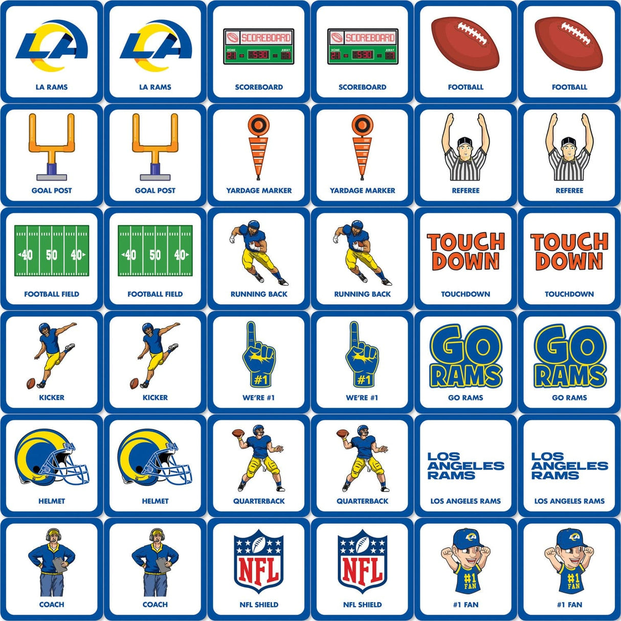 Los Angeles Rams Matching Game