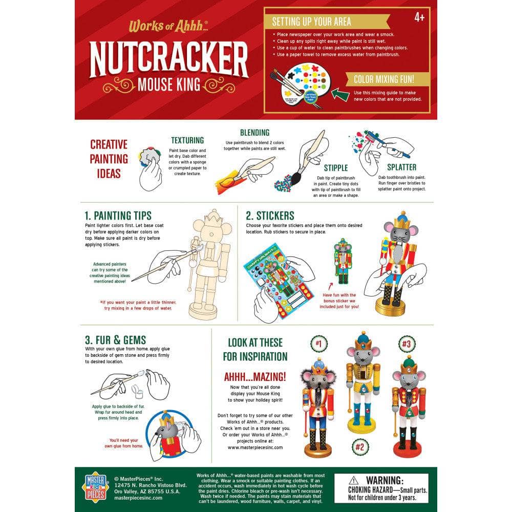 Holiday Craft Kit - Nutcracker Mouse King Wood Paint Kit