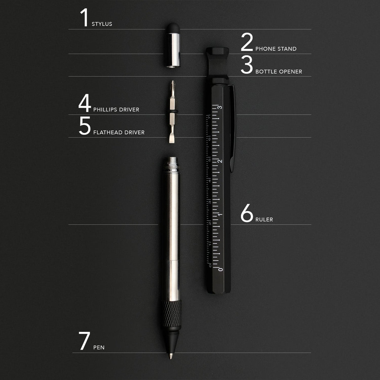 Multitool Pen 7-in-1 Phone Stand