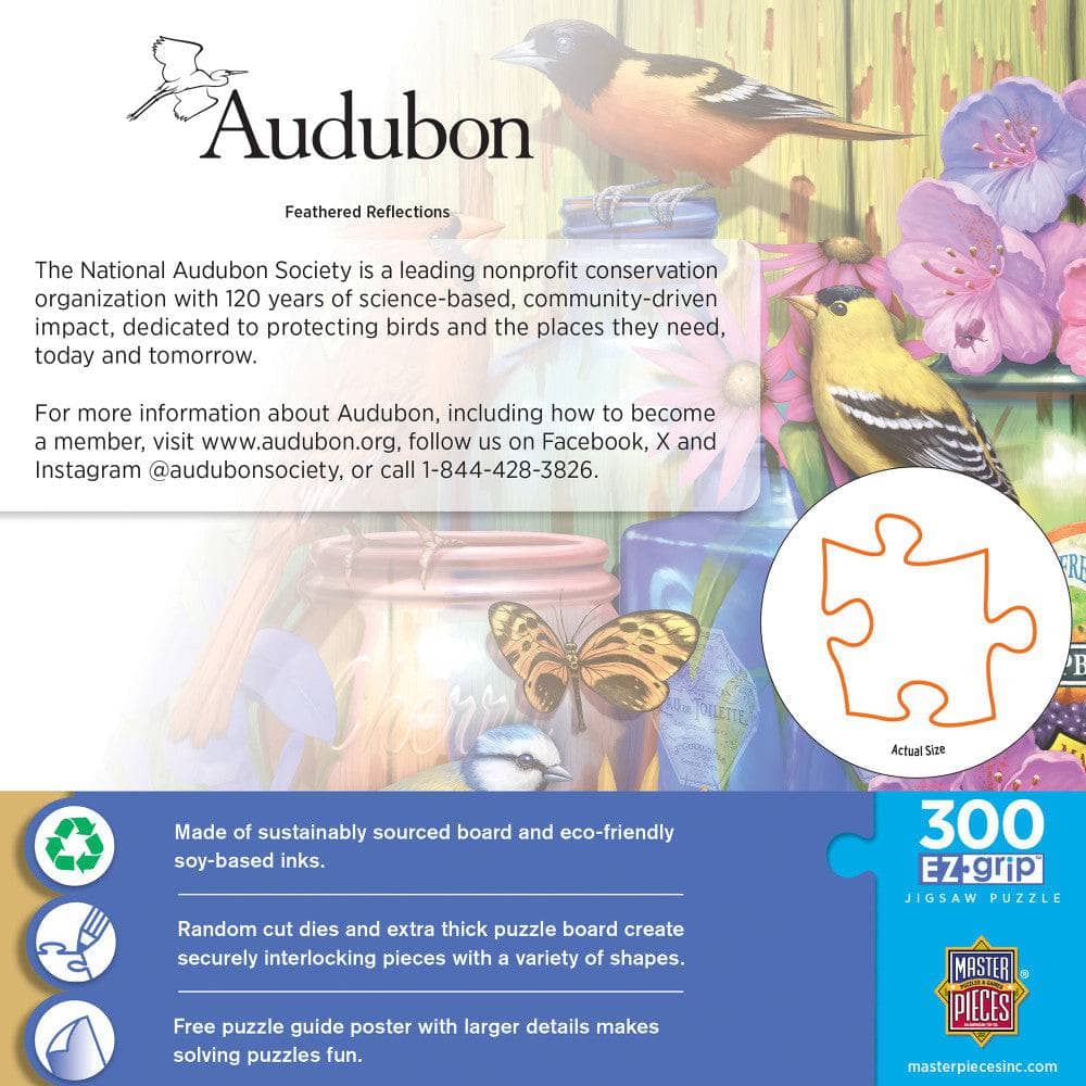 Audubon - Feathered Reflections 300 Piece EZ Grip Jigsaw Puzzle