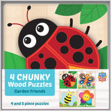 Garden Chunky Wood Puzzles - Kids 4-Pack