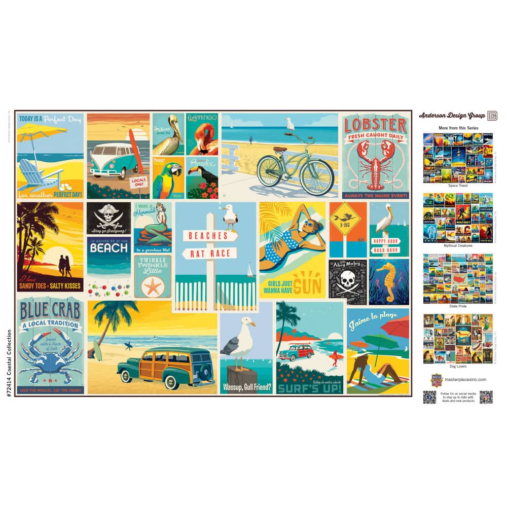 Vintage Posters - Coastal Collection 1000 Piece Jigsaw Puzzle